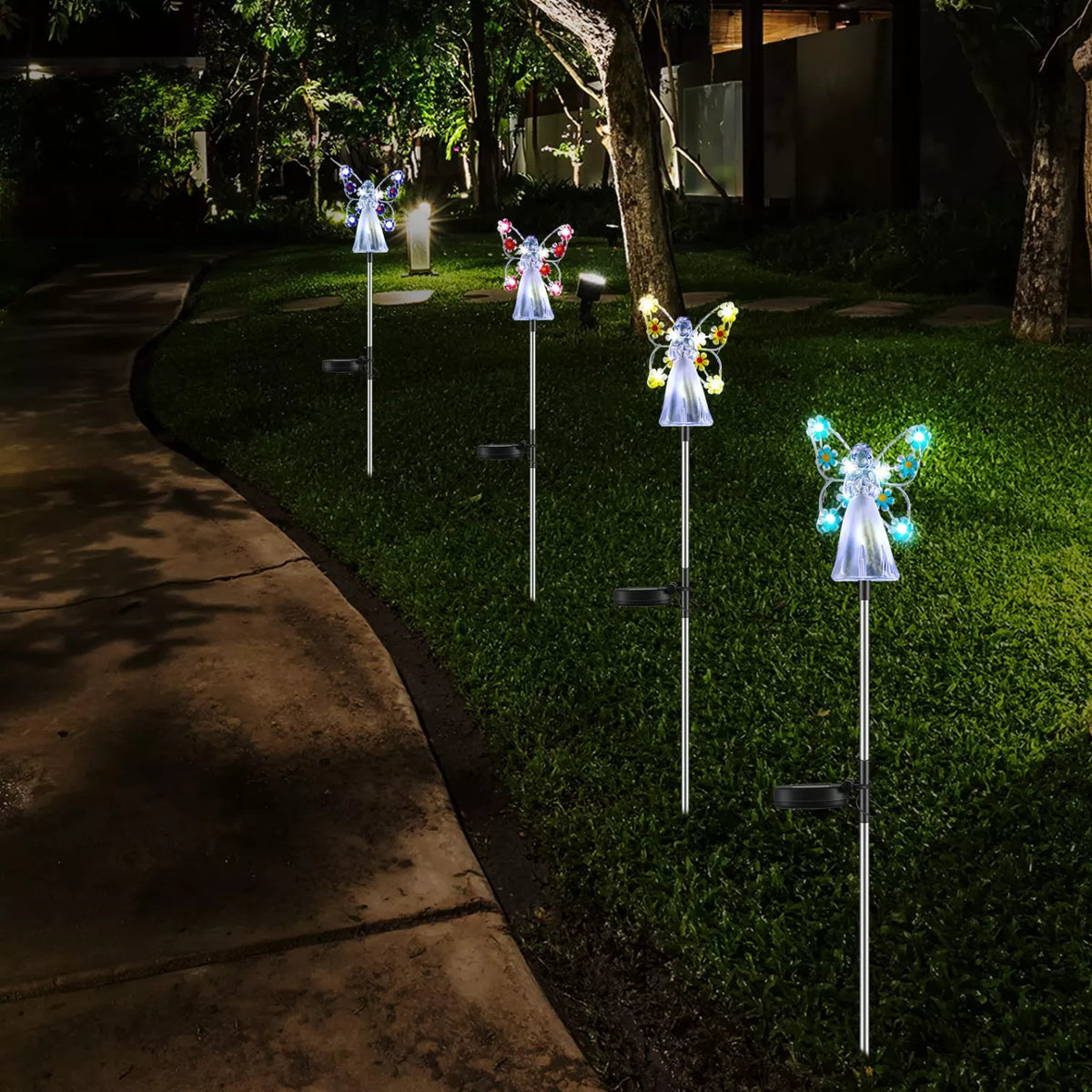 Solar Angel Garden Light, LED Outdoor Decorative Lamp with Weather-Resistant Design