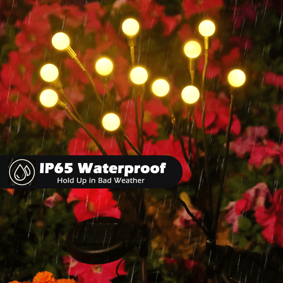 Solar Firefly Garden Lights with Automatic Dusk Activation and IP65 Waterproof Design