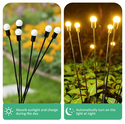 Solar Firefly Garden Lights with Automatic Dusk Activation and IP65 Waterproof Design