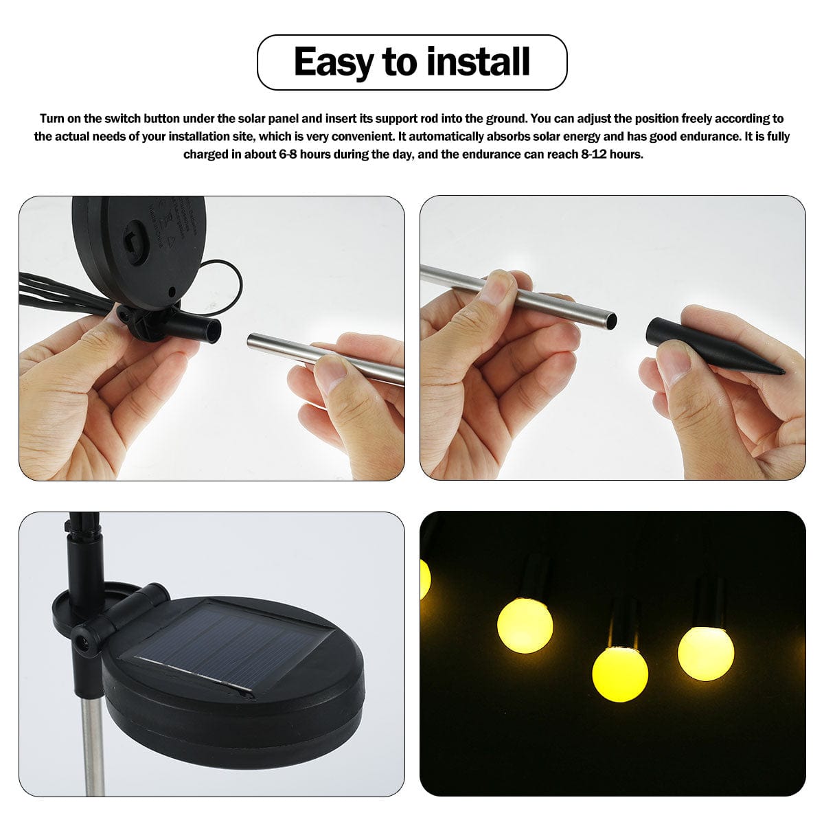 Solar Firefly Garden Lights with Automatic Dusk Activation and IP65 Waterproof Design