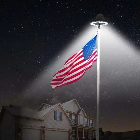 Solar LED Flagpole Light with 26 SMD LEDs and Automatic Dusk Sensor