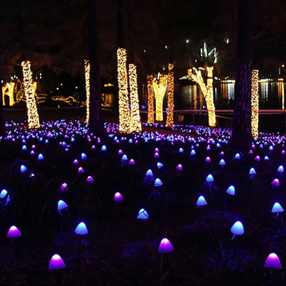 Solar LED Mushroom String Lights for Garden and Outdoor Spaces