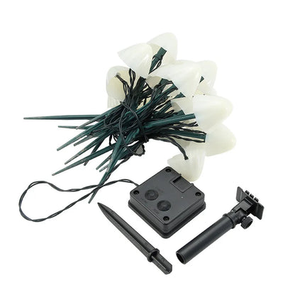 Solar LED Mushroom String Lights for Garden and Outdoor Spaces