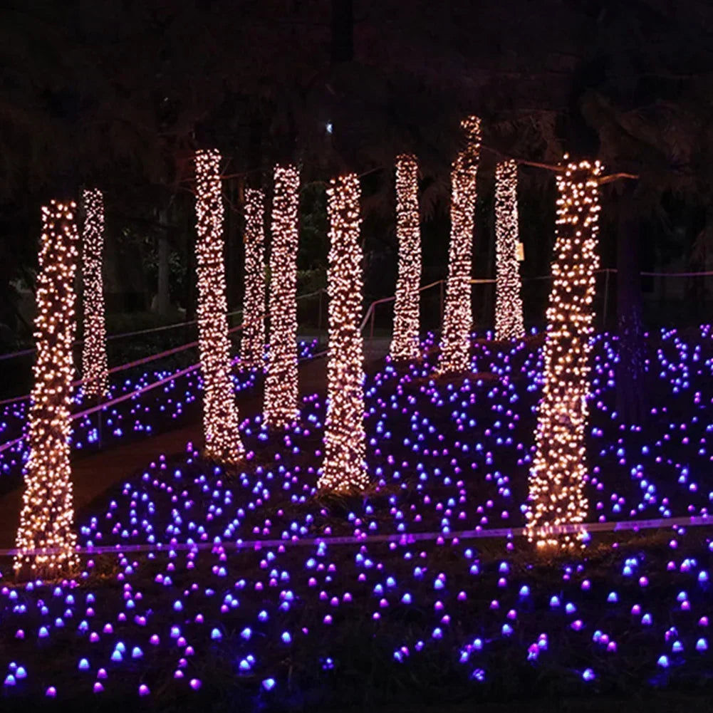 Solar LED Mushroom String Lights for Garden and Outdoor Spaces