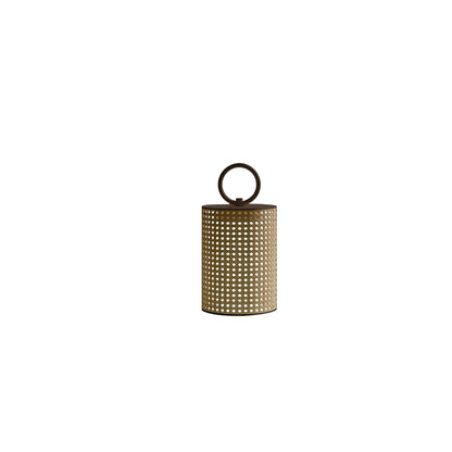 Solar Outdoor Lantern with Remote Control and Rattan Design