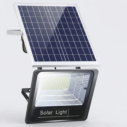 Solar Powered Outdoor LED Flood Light with Remote Control and Adjustable Mount