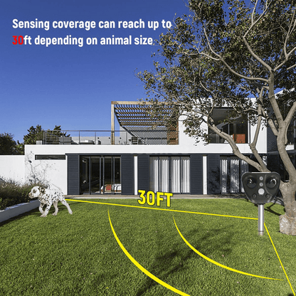 Solar Powered Ultrasonic Bird Repeller with Flashing LEDs and Adjustable Modes