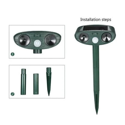 Solar Powered Ultrasonic Deer Repeller 4 Pack with Motion Detection