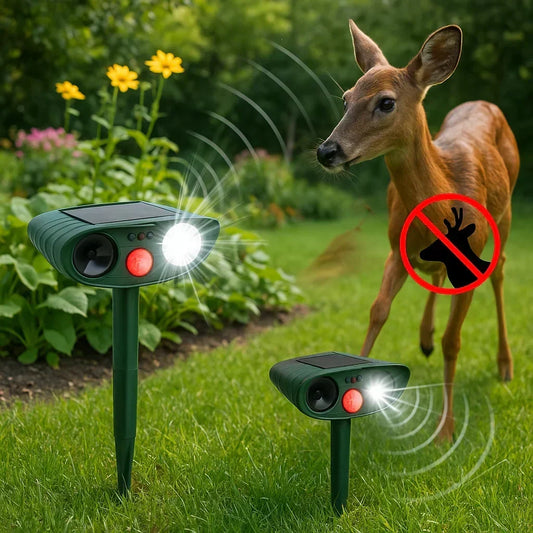 Solar Powered Ultrasonic Deer Repeller with Motion Sensor