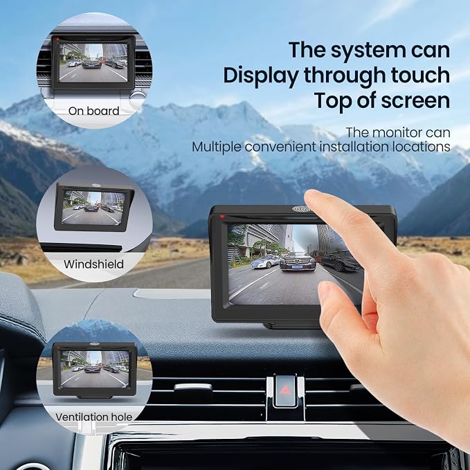 Solar-Powered Wireless HD Rearview Camera IP67