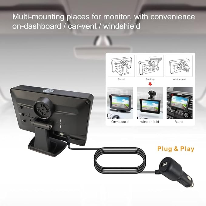 Solar-Powered Wireless HD Rearview Camera IP67