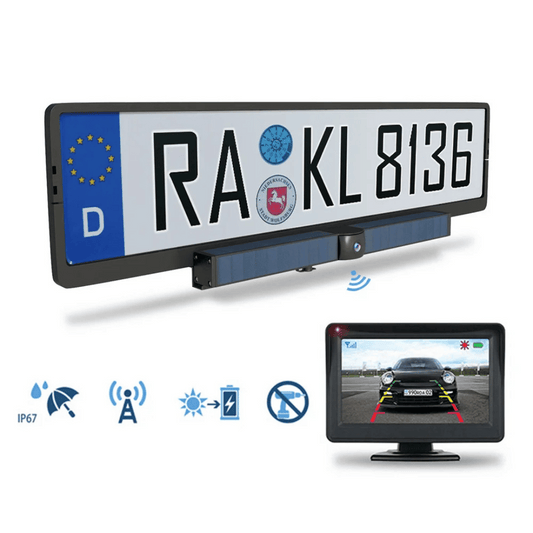 Solar-Powered Wireless HD Rearview Camera IP67