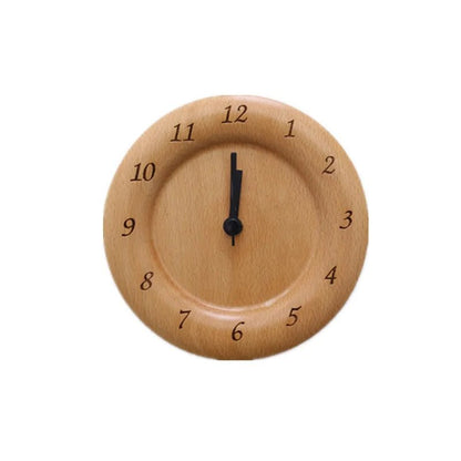 Solid Beech Wood Alarm Clock with Analogue Display and Silent Movement