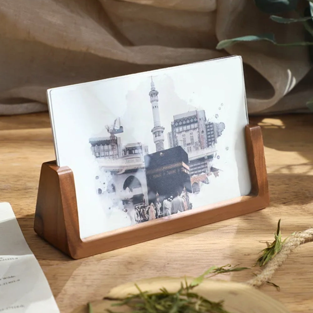 Solid Walnut Wood Picture Frame with Natural Dark Brown Finish for Photos and Home Decor