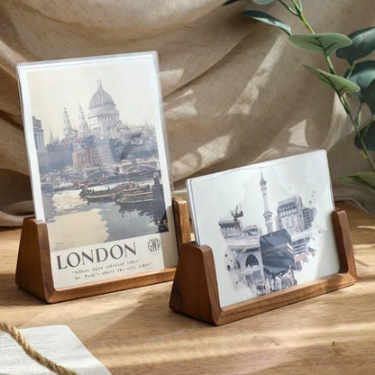 Solid Walnut Wood Picture Frame with Natural Dark Brown Finish for Photos and Home Decor