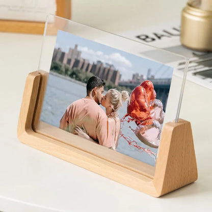 Solid Walnut Wood Picture Frame with Natural Dark Brown Finish for Photos and Home Decor
