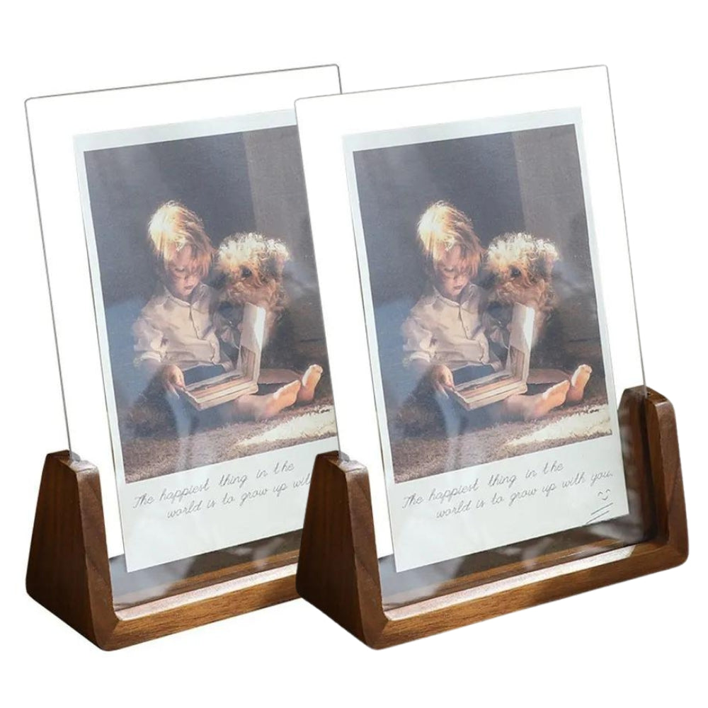 Solid Walnut Wood Picture Frame with Natural Dark Brown Finish for Photos and Home Decor