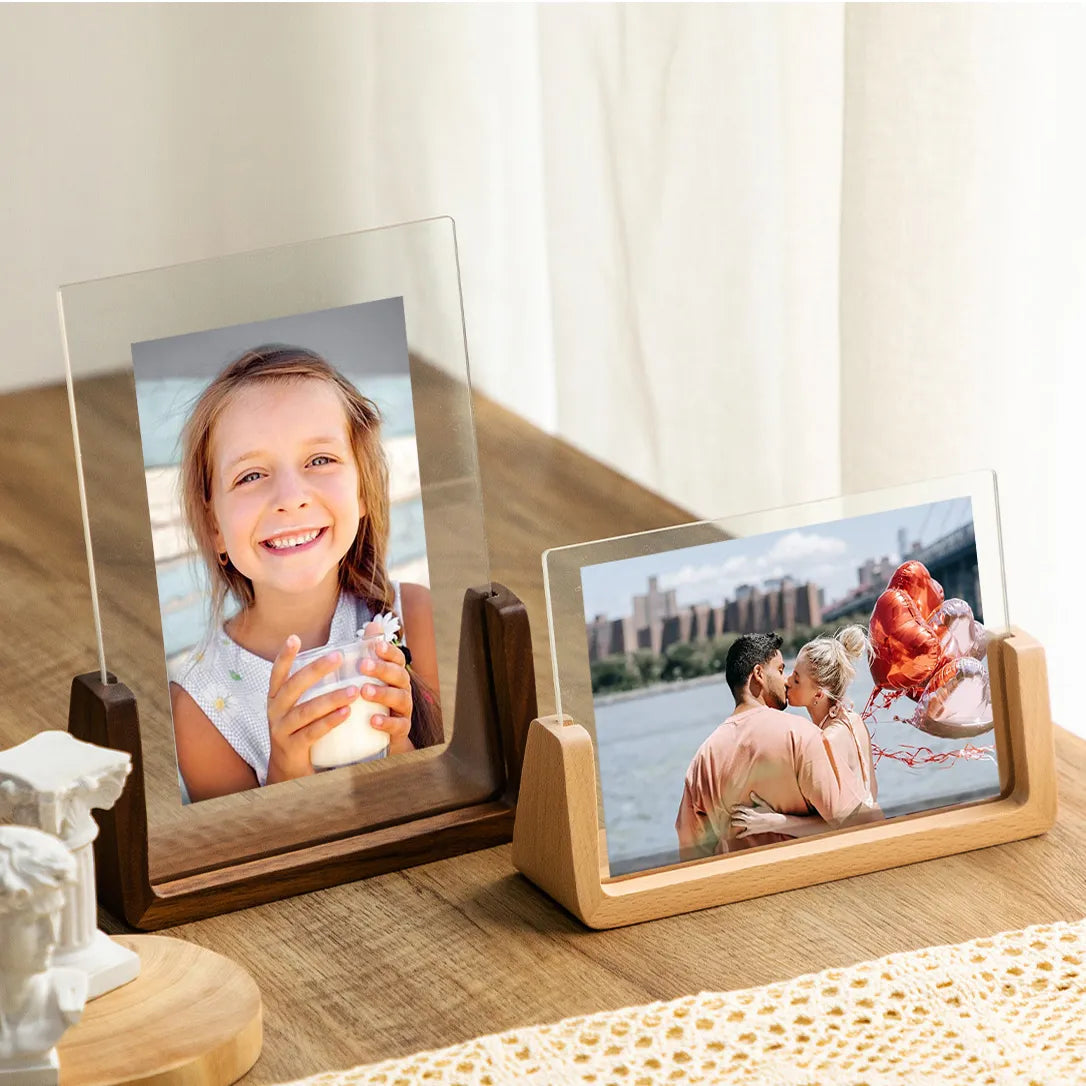 Solid Walnut Wood Picture Frame with Natural Dark Brown Finish for Photos and Home Decor
