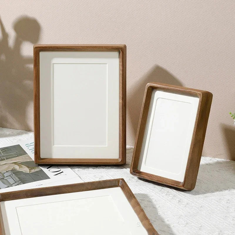 Solid Wood Photo Frame with Acrylic Front and Rounded Corners