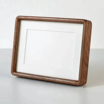 Solid Wood Photo Frame with Mount and Rounded Corners for Tabletop Display
