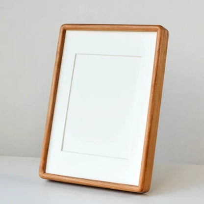 Solid Wood Photo Frame with Mount and Rounded Corners for Tabletop Display