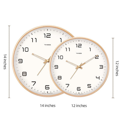 Solid Wood Wall Clock with Silent Movement and Minimalist Design