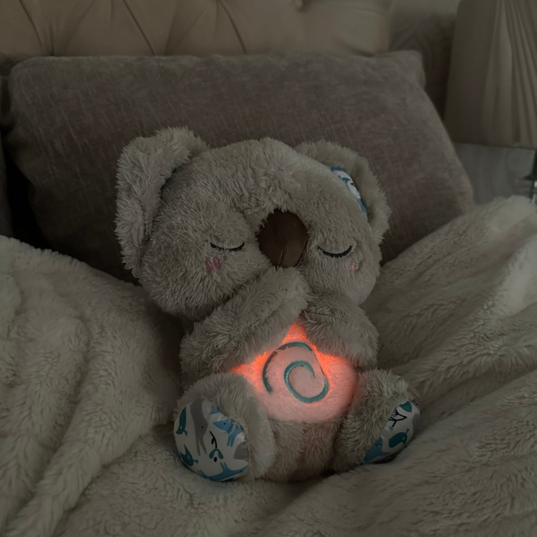 Soothing Koala Breathing Plush Toy with Gentle Vibrations and Night Light