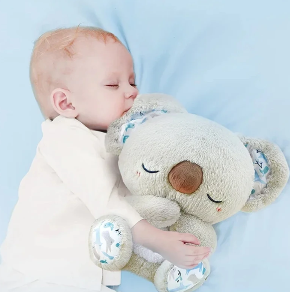 Soothing Koala Breathing Plush Toy with Gentle Vibrations and Night Light