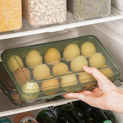 Stackable Egg Storage Organizer with Hinged Lid for Neat Refrigerator Storage