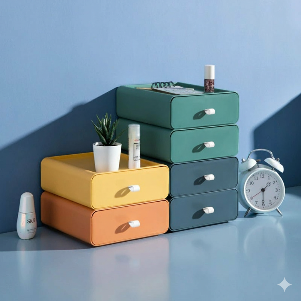 Stackable Plastic Storage Boxes for Organised Home and Office Storage