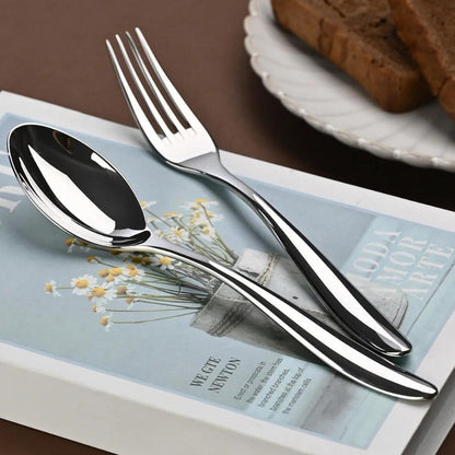 Stainless Steel Cutlery Set with Ergonomic Design and High-Gloss Finish