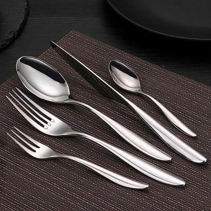 Stainless Steel Cutlery Set with Ergonomic Design and High-Gloss Finish