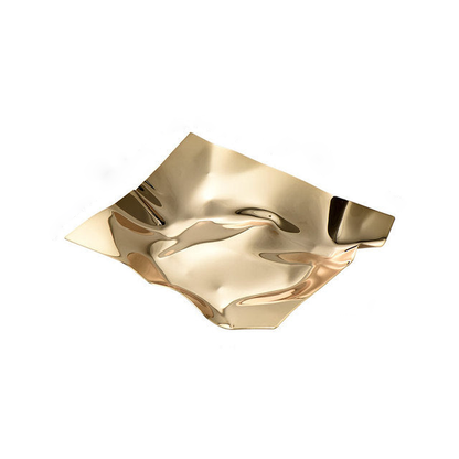 Stainless Steel Decorative Tray with Crushed-Foil Design