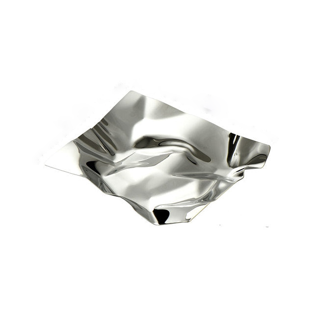 Stainless Steel Decorative Tray with Crushed-Foil Design