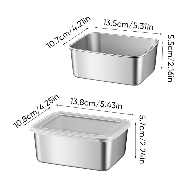 Stainless Steel Food Storage Containers Durable Reusable Meal Boxes