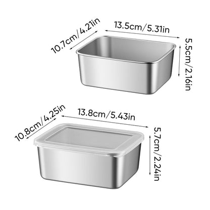 Stainless Steel Food Storage Containers Durable Reusable Meal Boxes