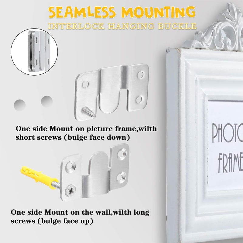 Stainless Steel Interlocking Z-Clip Flush Mount Brackets for Wall Hanging