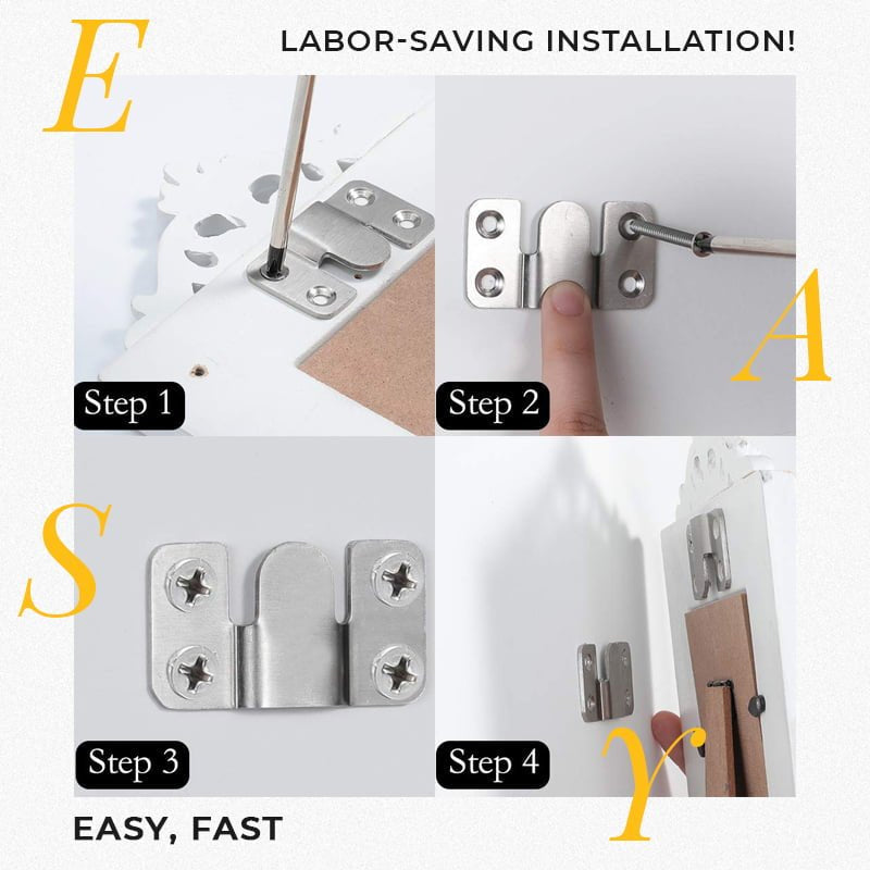 Stainless Steel Interlocking Z-Clip Flush Mount Brackets for Wall Hanging
