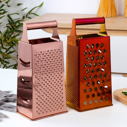 Stainless Steel Kitchen Grater with Polished Finish and Compact Design