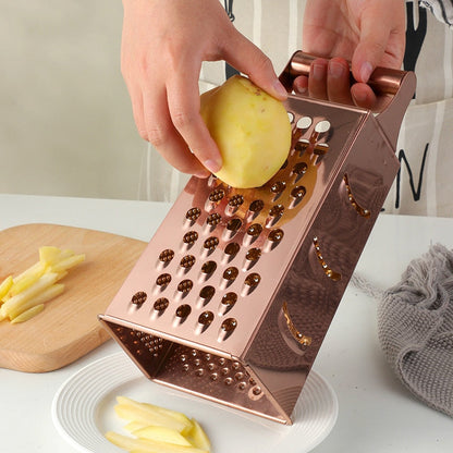 Stainless Steel Kitchen Grater with Polished Finish and Compact Design