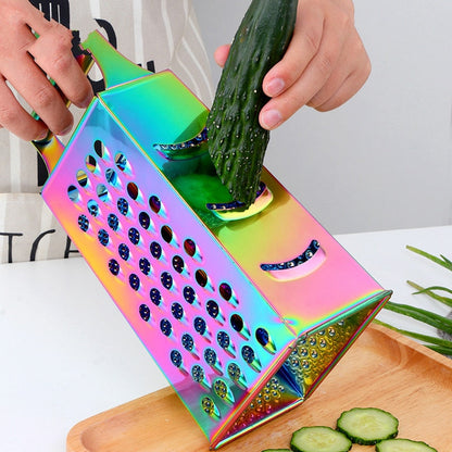 Stainless Steel Kitchen Grater with Polished Finish and Compact Design