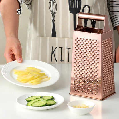 Stainless Steel Kitchen Grater with Polished Finish and Compact Design