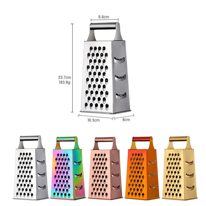 Stainless Steel Kitchen Grater with Polished Finish and Compact Design