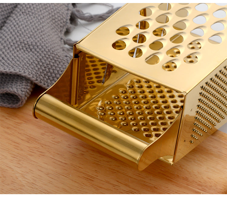 Stainless Steel Kitchen Grater with Polished Finish and Compact Design