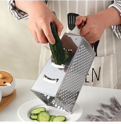 Stainless Steel Kitchen Grater with Polished Finish and Compact Design