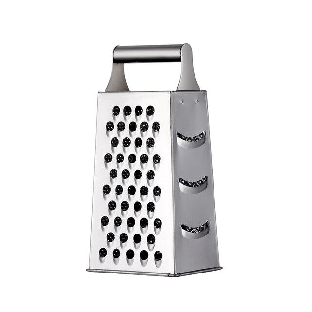 Stainless Steel Kitchen Grater with Polished Finish and Compact Design