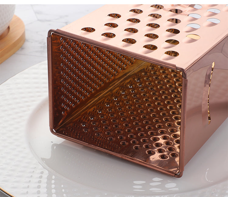 Stainless Steel Kitchen Grater with Polished Finish and Compact Design