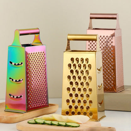 Stainless Steel Kitchen Grater with Polished Finish and Compact Design