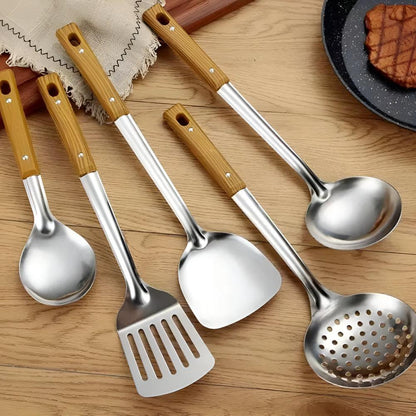 Stainless Steel Kitchen Utensil Set with Bakelite Handles