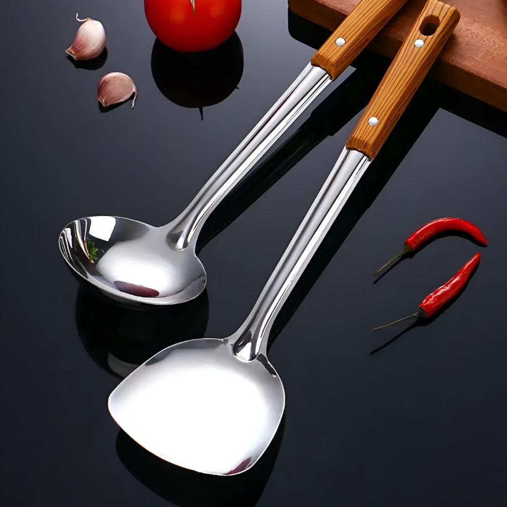 Stainless Steel Kitchen Utensil Set with Bakelite Handles